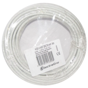 Câble H03VVH2F 2x0.75 05m blanc couronne - ELECTRALINE