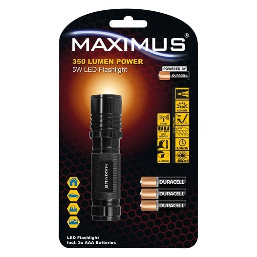 Lampe torche maximus aluminium réglable 350lm 5w ip44 - MAXIMUS