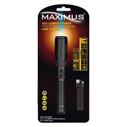 Lampe torche rechargeable Maximus 520 lumens 5w ip20 - MAXIMUS