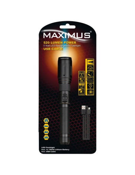 Lampe torche rechargeable Maximus 520 lumens 5w ip20 - MAXIMUS