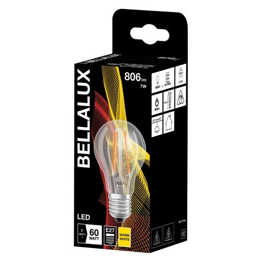 Bellalux led clair standard e27 7w chaud 806lm - BELLALUX