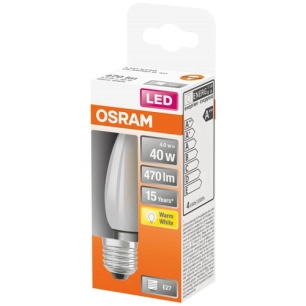 Led flamme verre dépoli 4w e27 chaud bte 1 - OSRAM