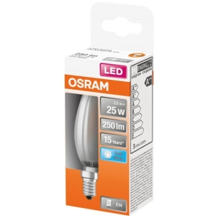 Led filament flamme dépoli dimmable 2.5W E14 froid boite 1 - OSRAM