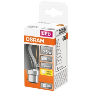 Led sphérique clair filament 2.5w b22 chaud boite 1 - OSRAM