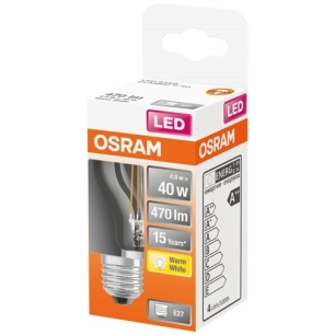 Led sphérique clair filament 4w e27 chaud bte 1 - OSRAM