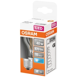 Led sphérique clair filament 4w e27 froid bte 1 - OSRAM