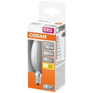 Led flamme verre dépoli 6.5w e14 chaud bte 1 - OSRAM