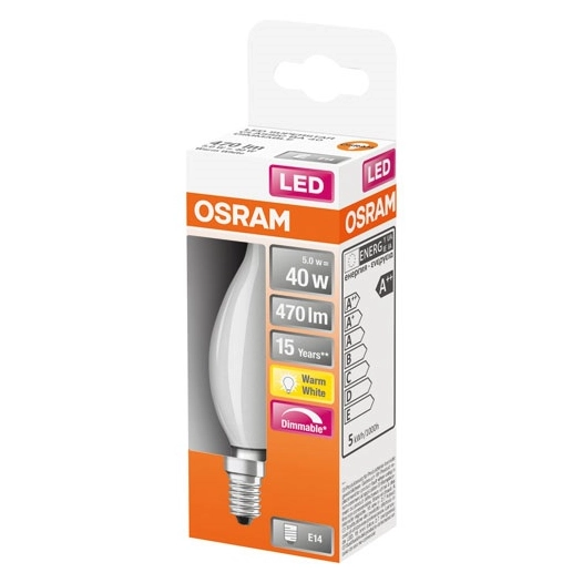 Led flamme coup de vent verre dep variable 45w e14 bte 1 - OSRAM