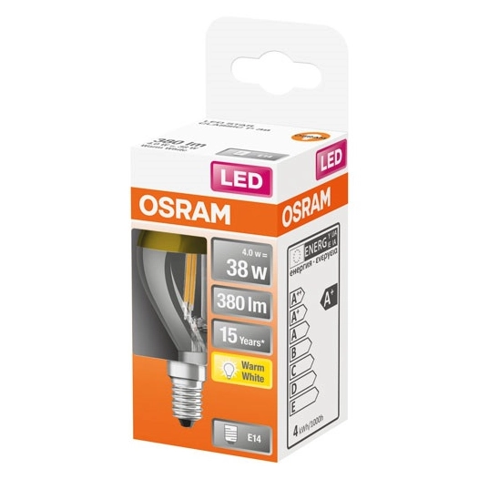 Led sphérique clair filament mirror or 4w e14 chaud boite d - OSRAM