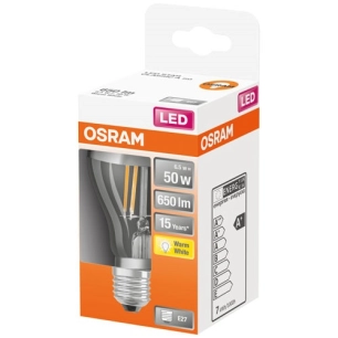 Led standard clair filament argentée 6.5w e27 chaud boite d - OSRAM