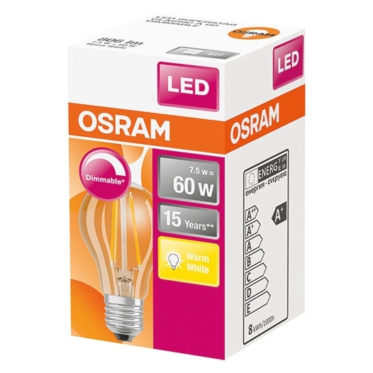Ampoule led standard claire filament variable 75w60 e27 ch - OSRAM