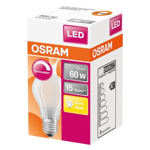 Amp. led std v. dépoli variable 75w60 e27 chaud - OSRAM