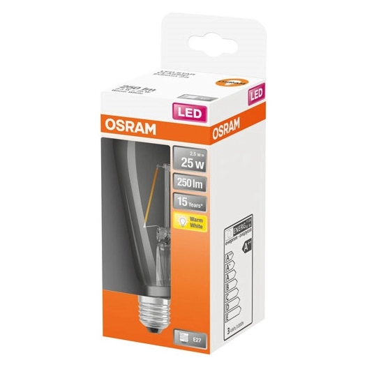 Led edison clair filament 2.5w e27 chaud bte 1 - OSRAM