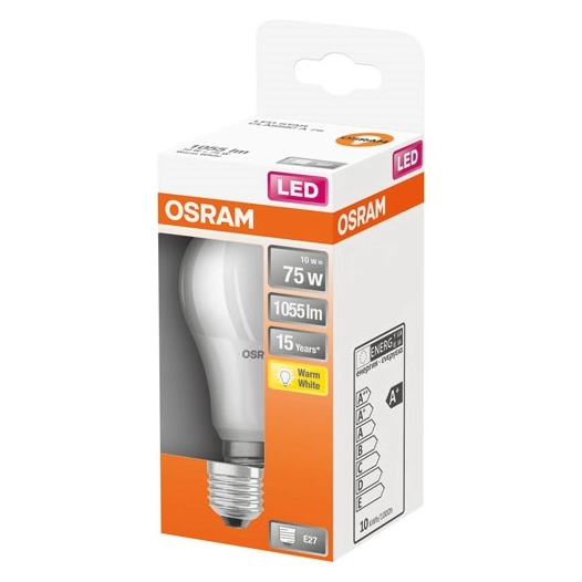 Led standard dépolie avec radiateur 10w e27 chd bte 1 - OSRAM