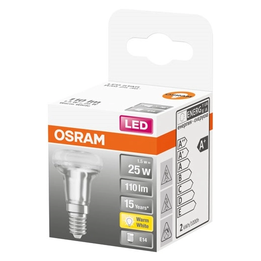 Spot r39 led verre clair 1.5w e14 chaud bte 1 - OSRAM
