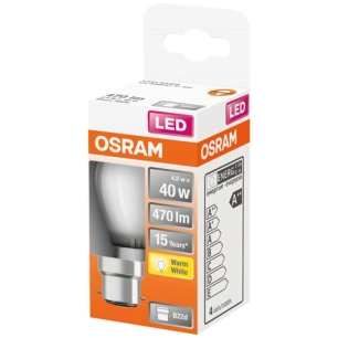Led sphérique verre dépoli 4w b22 chaud bte 1 - OSRAM