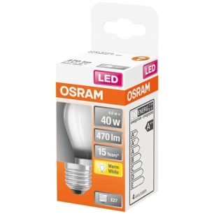 Led sphérique verre dépoli 4w e27 chaud bte 1 - OSRAM
