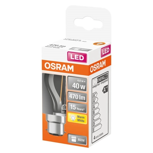 Led sphérique clair filament 4w b22 chaud boite 1 - OSRAM