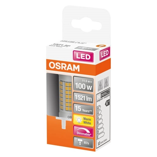 Led crayon variable 78mm 11.5w r7s chaud boite de 1 - OSRAM
