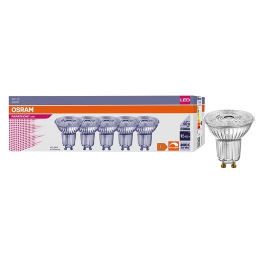 Spot par16 led 36° 4.5w gu10 blanc froid boite de 5 - OSRAM