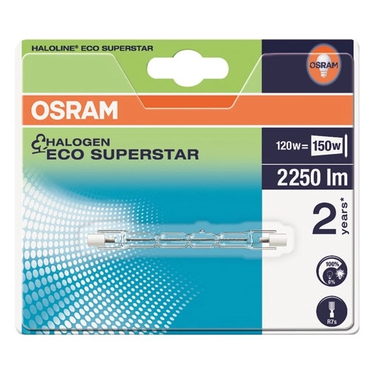 Tube r7s halogène 75mm 120W bl - OSRAM