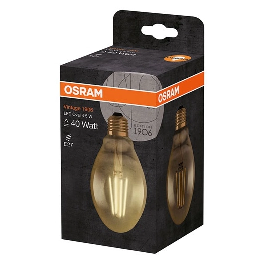 Ampoule Led ovale édition 1906 - claire - filament de 4,5 W équivalent 40 W - OSRAM