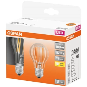 Led standard verre clair 10w e27 chaud boite de 2 - OSRAM