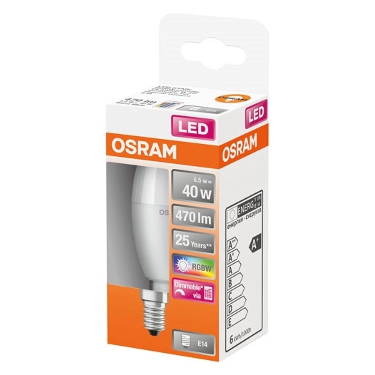 Led star+flamme RGBW dép+radiateur var.5.5W e14 chd bte1 - OSRAM