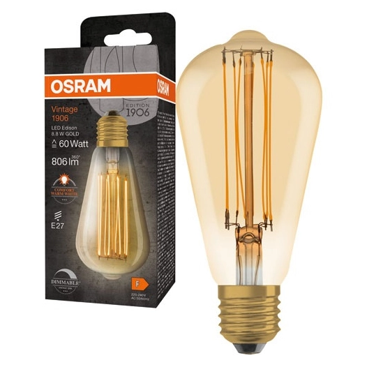 1906 edison clair fil d'or 8.8w e27 chaud - OSRAM