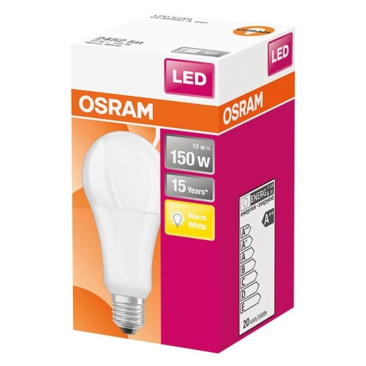 Led standard dépolie avec radiateur 20w e27 chaud boite 1 - OSRAM