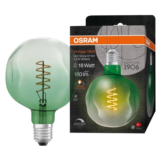 1906 led et124 clair fil vert var 4.5w e27 chaud - OSRAM
