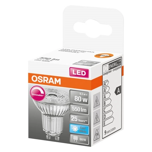 Spot par16 led 36 verre variable 8.3w gu10 froid boite - OSRAM