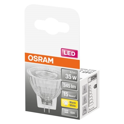 Spot mr11 led 36 verre 4.2w gu4 chaud boite 1 - OSRAM