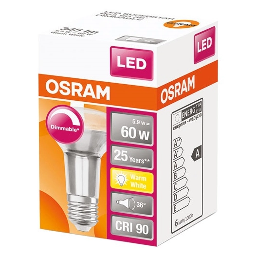 Ampoule led spot R63 variateur 59W60 E27 chaud - OSRAM