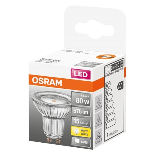 Spot par16 led 120 verre 6.9w gu10 chaud boite 1 - OSRAM