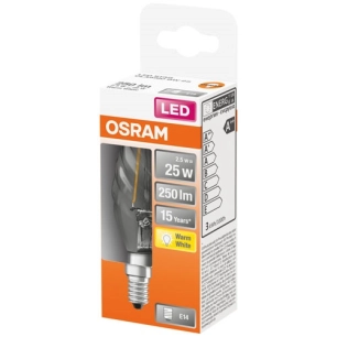 Led flamme torsadee clair filament 2.5w e14 chaud bte 1 - OSRAM
