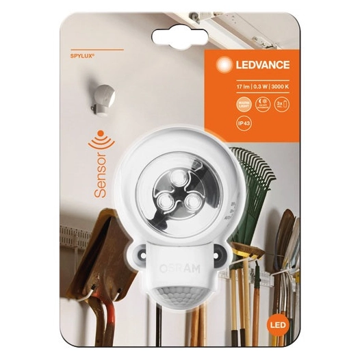 Veilleuse à détection Spylux led+sensor blanc blister - LEDVANCE