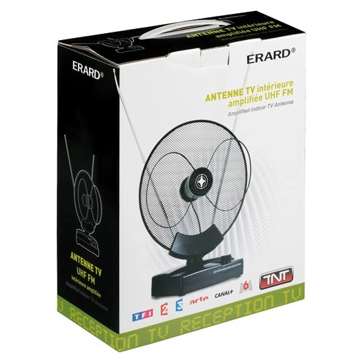 ANTENNE INTÉRIEURE AMPLIFIÉE - ROTATION A 360° + 2 BRINS - ERARD