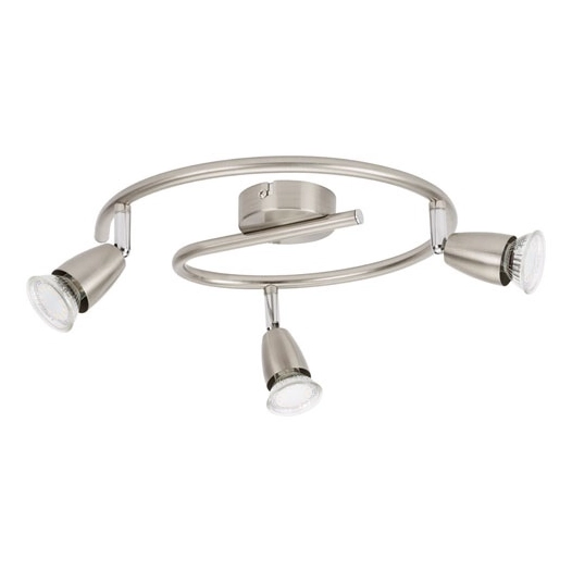 Luminaire spot LED spirale GU10 3x42W acier brossé. - PROLIGHT