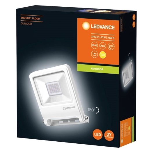 Projecteur led extérieur 30w 2400lm blanc + câble - LEDVANCE