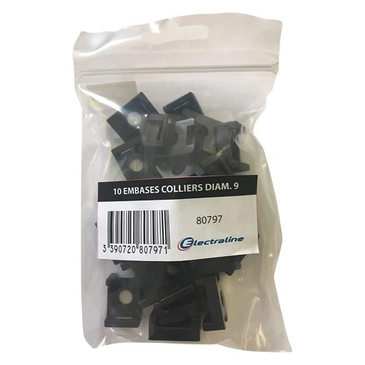 3 Embases colliers d.9 par 10 noir - ELECTRALINE