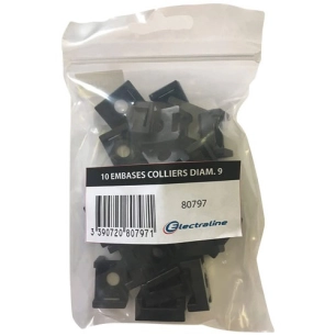 3 Embases colliers d.9 par 10 noir - ELECTRALINE