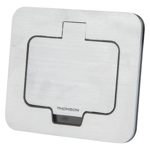 Prise rectangulaire 16A 2p + t IP55 alu brossé - THOMSON