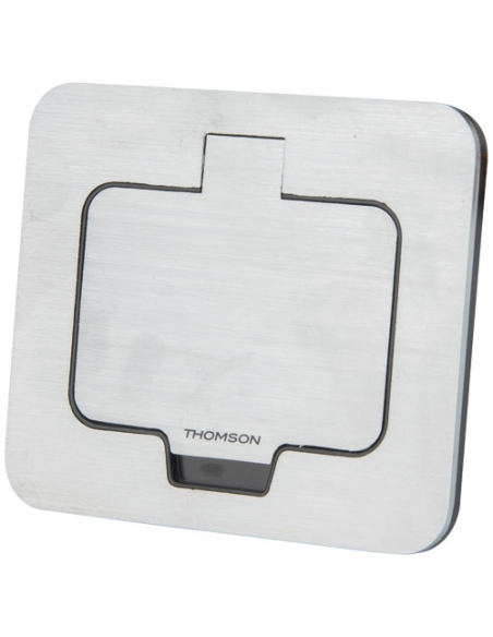Prise rectangulaire 16A 2p + t IP55 alu brossé - THOMSON