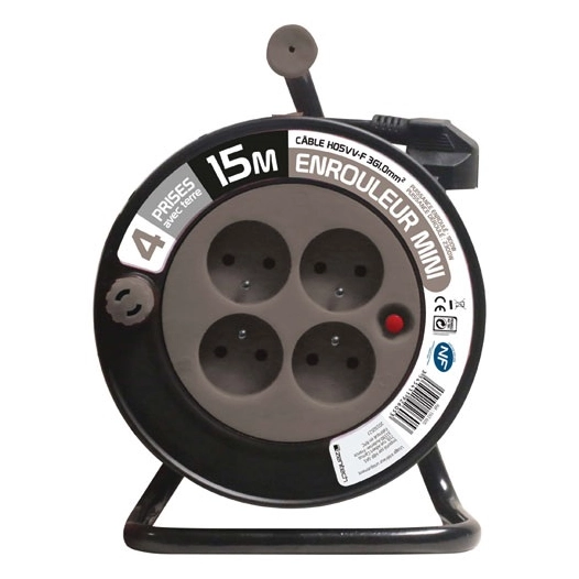 Enrouleur 15 mètresr 3G 1mm taupe - ZENITECH