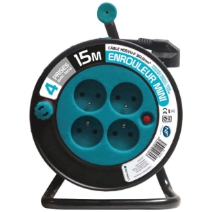 Enrouleur 15 mètres 3G 1mm bleu - ZENITECH