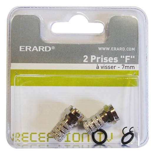 6 Kit de 2 prises F 7 mm à visser - métal - ERARD