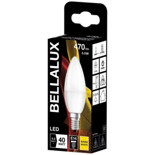 6 Bellalux led radiateur dépoli flamme e14 5.5w chaud 470lm - BELLALUX