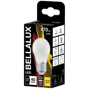 6 Bellalux led dépoli sphére e27 5.5w chaud 470lm - BELLALUX