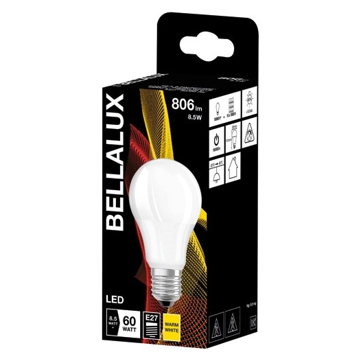 6 Bellalux led dépoli standard e27 8.5w chaud - BELLALUX